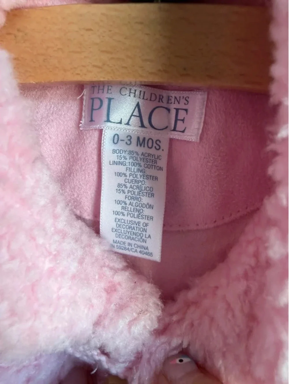 The Children's Place Baby Girls Sherpa Bear Coat & Mittens 0-3M (fit up to 12m)